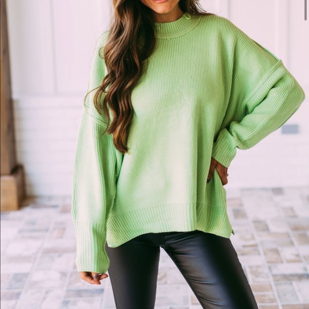 Oversized lime green sweater